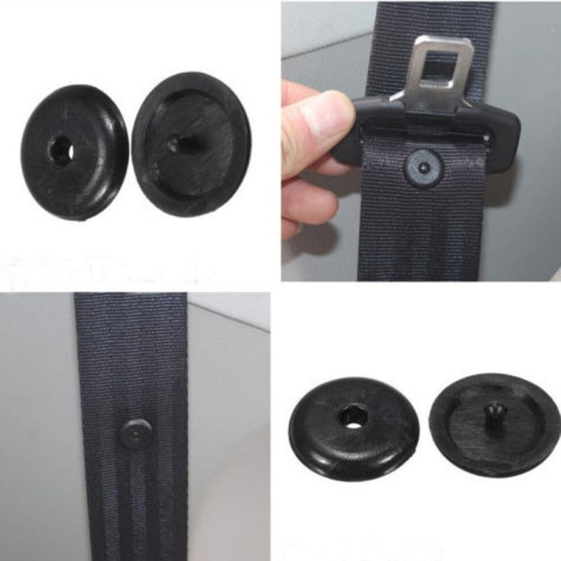 15 ensembles boutons d'arrêt de ceinture de sécurité noirs Boucle  antidérapante Aucune soudure requise avec poinçon en bois pour le  chargement et le déchargement