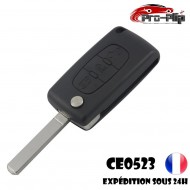 Telecommande 2 boutons type 523 avec clef vierge (HCA ) Pour Peugeot Citroen